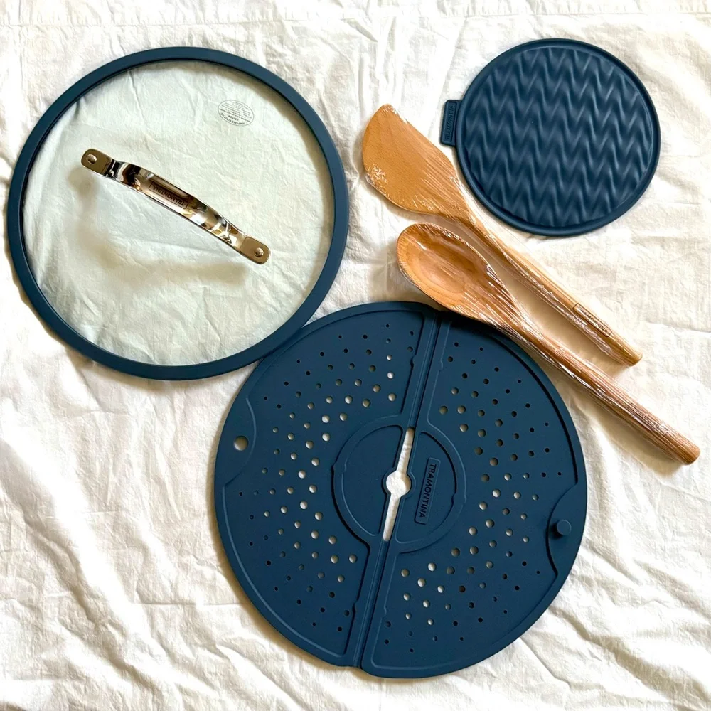 NWT TRAMONTINA - 7-Piece All-in-One Plus Pan - Non-Toxic Ceramic Interior - Picture 5 of 10